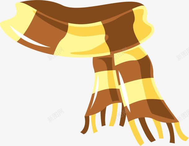 棕黄色围巾png免抠素材_88icon https://88icon.com 卡通 围巾 手绘 棕色围巾