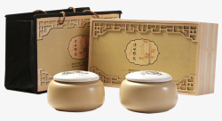 绿茶白茶茶叶罐陶瓷礼盒包装高清图片