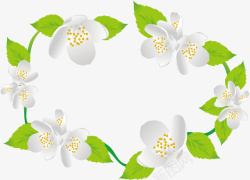 白色花藤精美茉莉边框矢量图高清图片