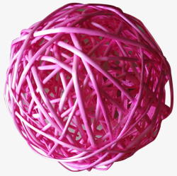 干花装饰藤球粉色花球素材