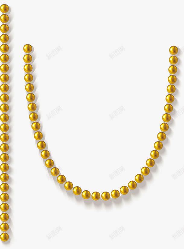 金色珠串链条png免抠素材_88icon https://88icon.com 节日 连接珠串 链条断裂 项链 黄色 黄金