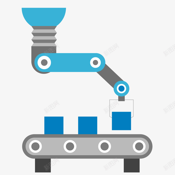 一只正在从运输带提起货物的机械矢量图ai免抠素材_88icon https://88icon.com 一只正在从运输带提起货物的机械臂免费下载 扁平化 手绘 搬运 机械臂 自动化 货物 运输带 矢量图