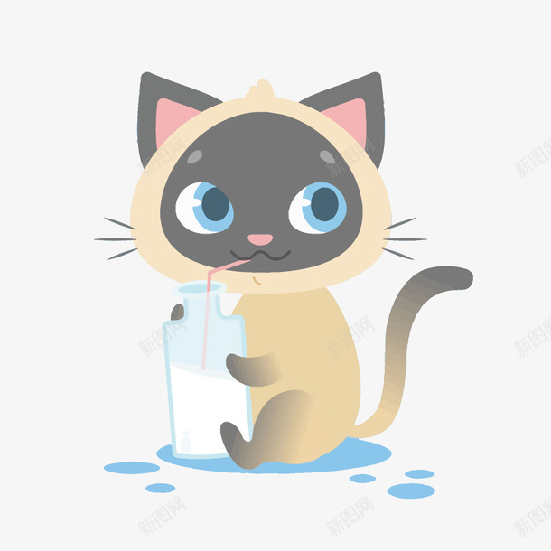 可爱猫咪喝牛奶png免抠素材_88icon https://88icon.com 儿童画 卡通 可爱 手绘 手绘猫狗 牛奶 猫PNG矢量图 猫免扣PNG图 猫咪 矢量猫