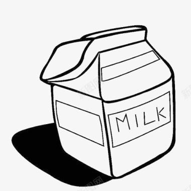 萌萌牛奶盒牛奶盒手绘简笔画图标图标