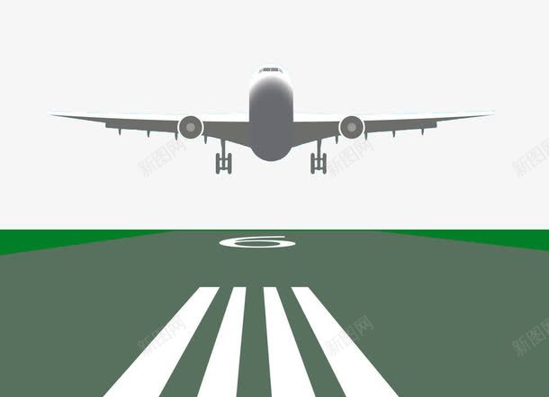 手绘飞机着陆png免抠素材_88icon https://88icon.com 手绘 着陆 空运 航空 跑道 飞机