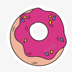 粉色甜甜圈卡通插画素材