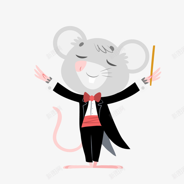 卡通音乐指挥老鼠png免抠素材_88icon https://88icon.com 卡通动物 卡通老鼠 小老鼠 老鼠生日 背景装饰 音乐指挥官