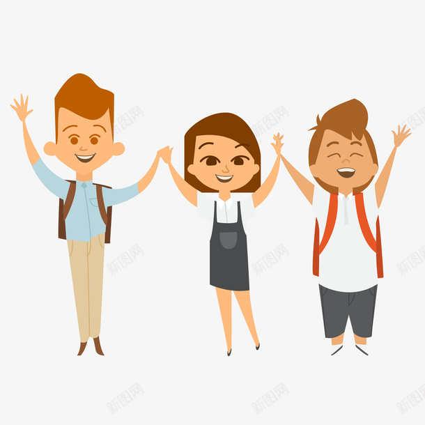 手绘上学开心举手小伙伴矢量图eps免抠素材_88icon https://88icon.com 上学 举手 免扣Png 创意 卡通 小团队 开心 手绘 时尚 牵手 矢量图
