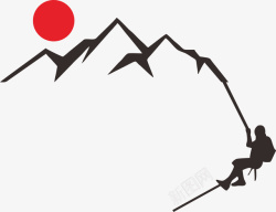 海报登山攀登登山人物雕刻图案图标高清图片