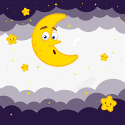 312世界睡眠日创意卡通月亮和星星高清图片