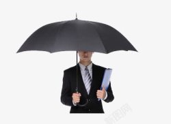 一商务男子撑着雨伞素材