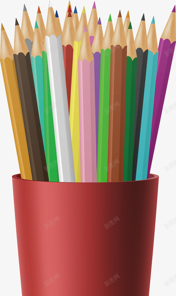 彩色的铅笔和笔筒矢量图eps免抠素材_88icon https://88icon.com 彩铅 笔筒 铅笔 铅笔png 铅笔矢量图 矢量图