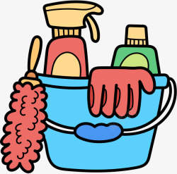 卡通清洁用品卡通打扫卫生清洁用品高清图片