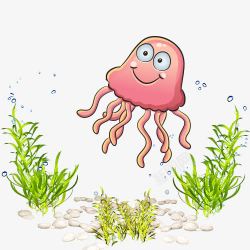 可爱水母水母卡通海洋生物海洋世界高清图片