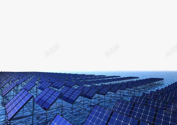 海上太阳能光伏板png免抠素材_88icon https://88icon.com 光伏 光伏发电 发电板 大海 太阳能 自色能源 蓝色