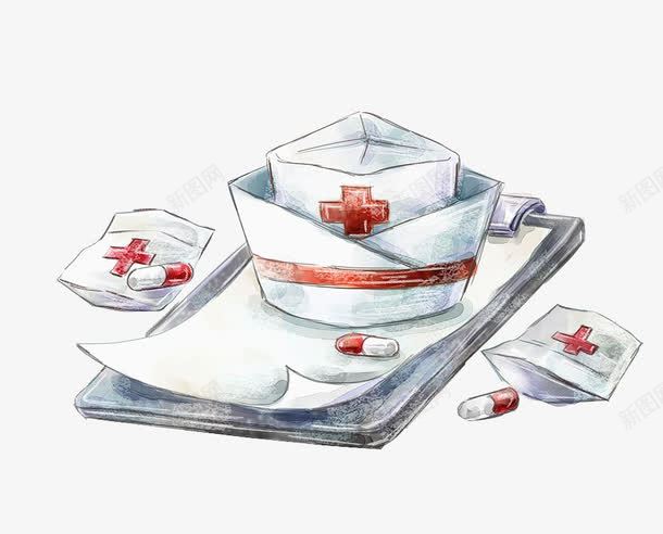 护士帽手绘png免抠素材_88icon https://88icon.com 免抠素材 医疗 帽子 护士帽 护士帽手绘 插画 病人图表 红十字