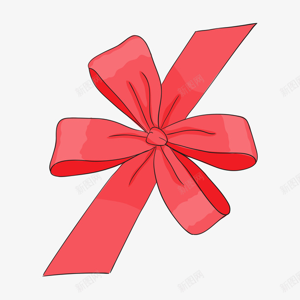 手绘红色蝴蝶结丝带礼盒装饰png免抠素材_88icon https://88icon.com 丝带 彩带 礼盒装饰 红色 缎带 蝴蝶结 蝴蝶节彩带