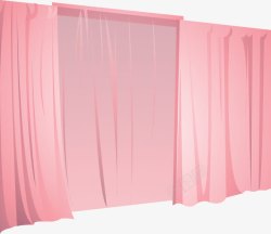 粉红的窗帘窗纱素材