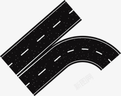 黑色道路一条高速公路矢量图高清图片