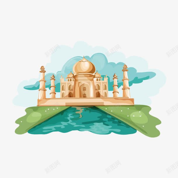 国外标志性建筑png免抠素材_88icon https://88icon.com 印度 手绘 标志性建筑 泰姬陵