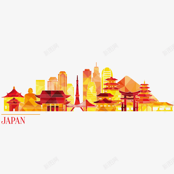 红色日本建筑手绘矢量图ai免抠素材_88icon https://88icon.com 个性 卡通 可爱 城市 建筑 手绘 楼房 红色 矢量图