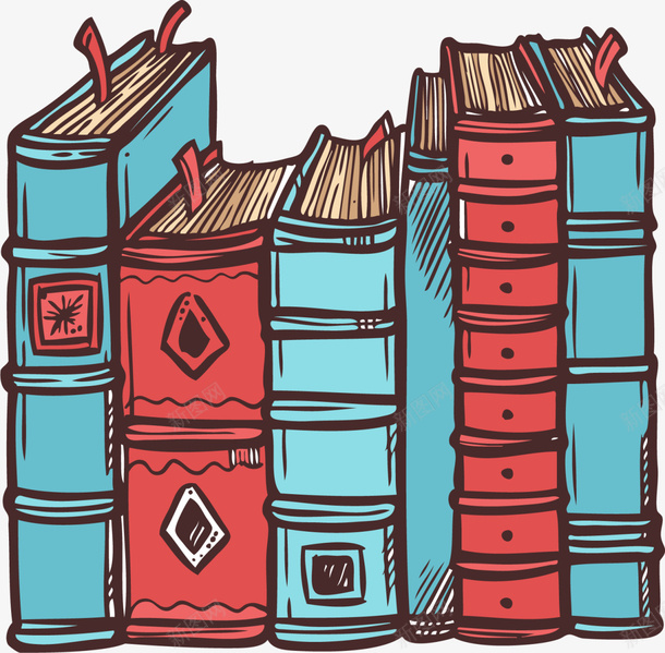 蓝色复古书籍书堆png免抠素材_88icon https://88icon.com 世界知识产权日 书堆 书本 书籍 儿童读书日 阅读