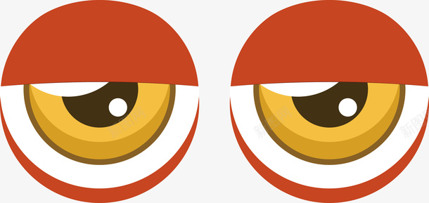 动画彩色眼睛一双眼睛矢量图图标图标