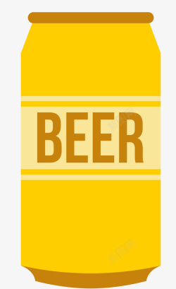 啤酒易拉罐易拉罐黄色卡通啤酒矢量图高清图片
