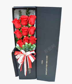 高级定制六朵玫瑰花束礼盒素材