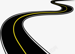 扁平化高速公路卡通弯曲的路图矢量图高清图片