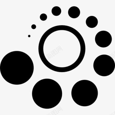一个邮轮圆与点形成一个螺旋角度图标图标