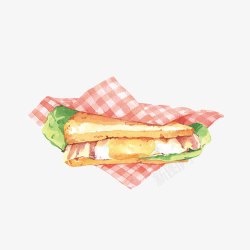三明治面包片三明治手绘画片高清图片