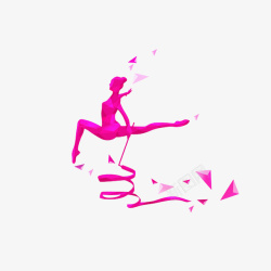 女子体操运动员女子艺术体操剪影高清图片