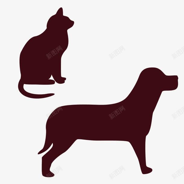 猫狗的剪影png免抠素材_88icon https://88icon.com 家养宠物 狗 猫