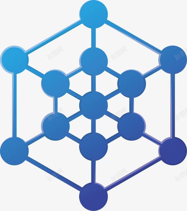 分子结构图矢量图ai免抠素材_88icon https://88icon.com 二氧化碳分子结构 分子结构 创意 圆形 矢量图 网状 蓝色 规则图形