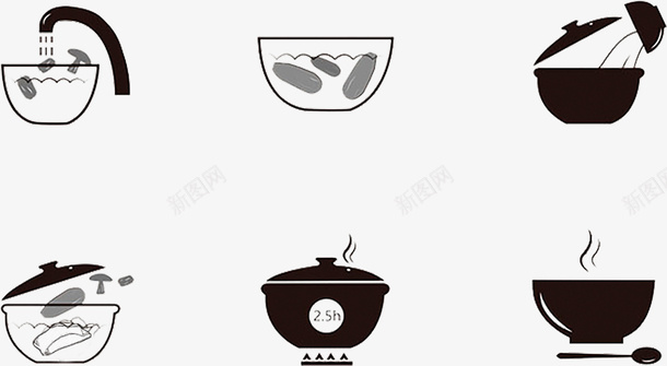 肉汤关于煲汤图标图标