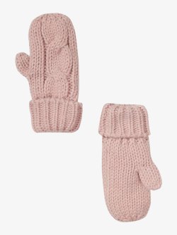粉色毛线保暖棉手套素材