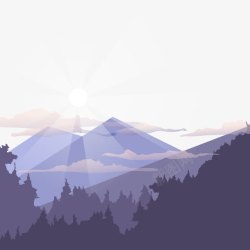 扁平山林素材