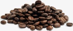 实物一堆香浓深褐色咖啡豆图素材