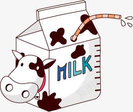 牛奶矢量图ai免抠素材_88icon https://88icon.com milk 卡通 吸管 奶牛 牛奶 盒子 矢量图 黑白牛