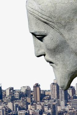 巴西里约热内卢巨型耶稣像与城市素材
