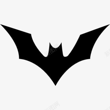 蝙蝠琴带有凸起的翅膀的蝙蝠图标图标