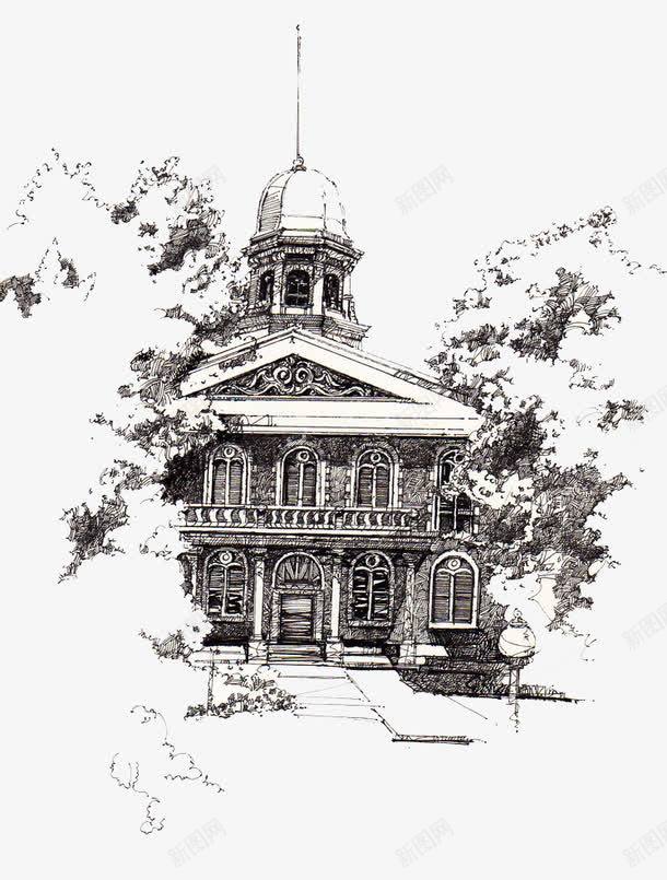 手绘民国建筑png免抠素材_88icon https://88icon.com 免抠下载 免费素材 建筑装饰 建筑设计 手绘民国建筑 民国建筑 装饰设计