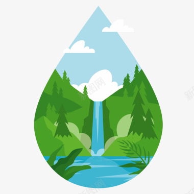 爱护环境公益展板节约用水标图图标图标