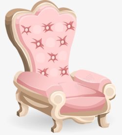 手绘粉色座椅素材
