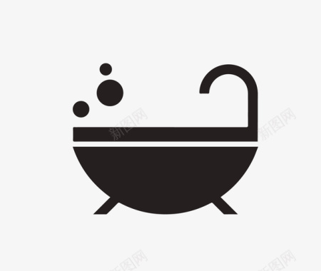 铸铁浴缸气泡图标图标
