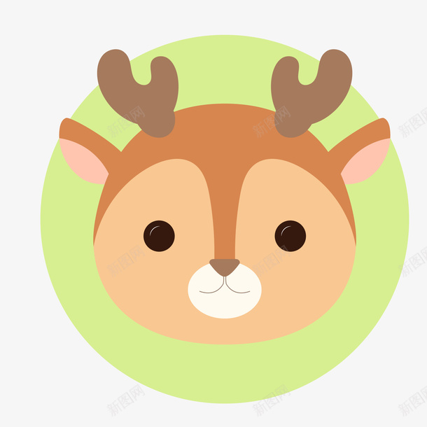 可爱森林动物头像png免抠素材_88icon https://88icon.com 动物园 动物头像 卡通 可爱 圆形 小鹿 森林 贴纸设计