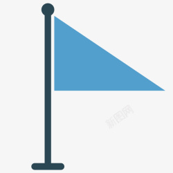 蓝色桌子面三角形旗高清图片