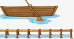木船停靠装饰素材