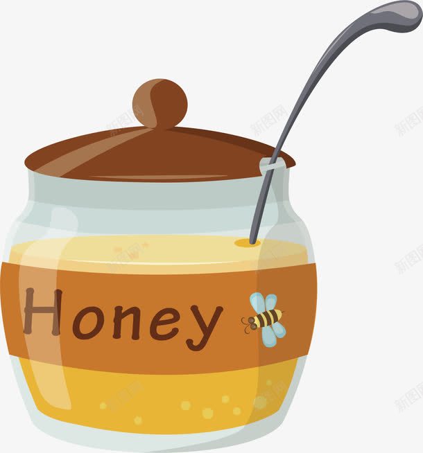 蜂蜜罐子png免抠素材_88icon https://88icon.com 传统 勺子 手绘 气泡 罐子 蜂蜜 蜜糖罐 蜜蜂 透明